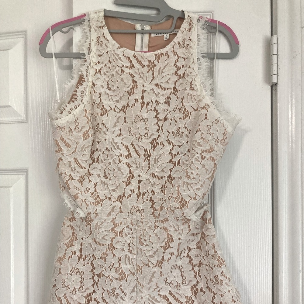 Lace Romper White/Nude